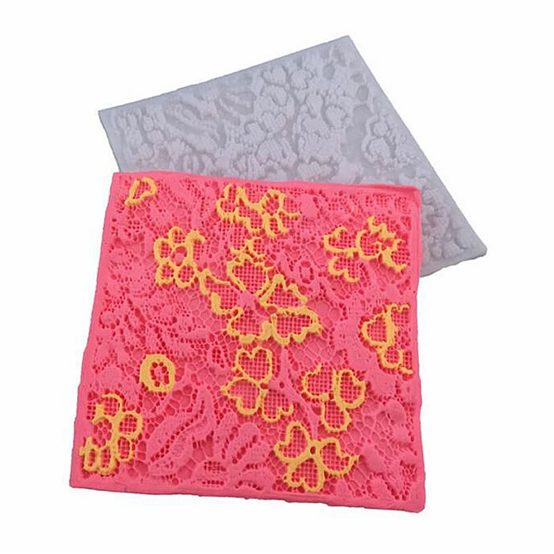 1pcs Silicone Lace Mat Fondant Lace Silicone Fondant Embossed Mold