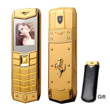 MAFAM A8 Russe Arabe Espagnol Français Vibrations De Luxe en métal corps voiture logo double sim Mobile téléphone avec étui en cuir cadeau P234