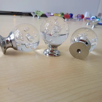 

30mm Crystal Glass Bubble Ball Handle Dresser Drawer Cabinet Wardrobe Pull Handle Kitchen Bedroom Furniture Knobs