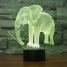 Животные Слон Акриловые 3d светодиодные настольные лампы для гостиной креативный продукт ночник лампа очаровательный рисунок для детей игрушки