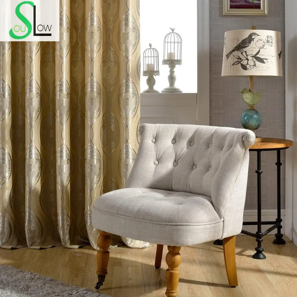 

Rhyolitic Jacquard Shade Cloth Curtain FloralFrench Window Blackout Curtains Living Room Bedroom Modern Luxury Cortinas For Kids