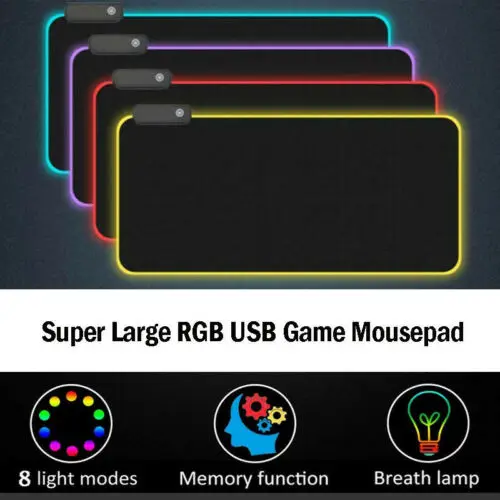 RGB красочное освещение коврик для мыши игровой с подсветкой Коврик Для Мыши для ПК ноутбука большой