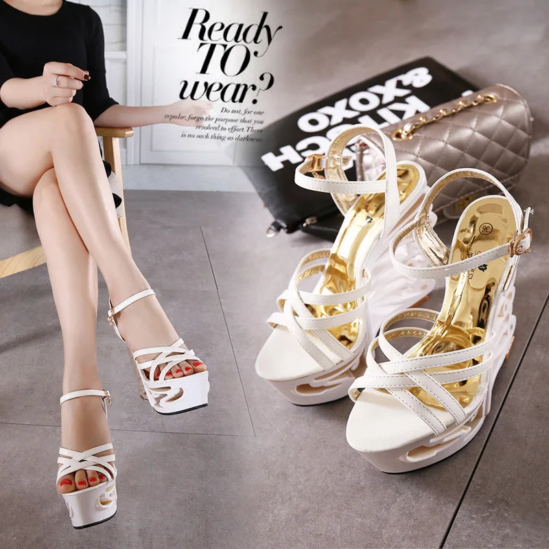 

POADISFOO 2018 New Women Fashion waterproof platform black and white specialties Heels high heel shoes toe shoe LFD-17065