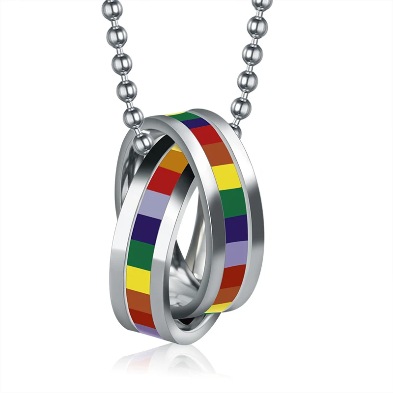 Lgbt Necklace 🌈 Colorful Stainless Steel Pendant Necklace 10+Designs.