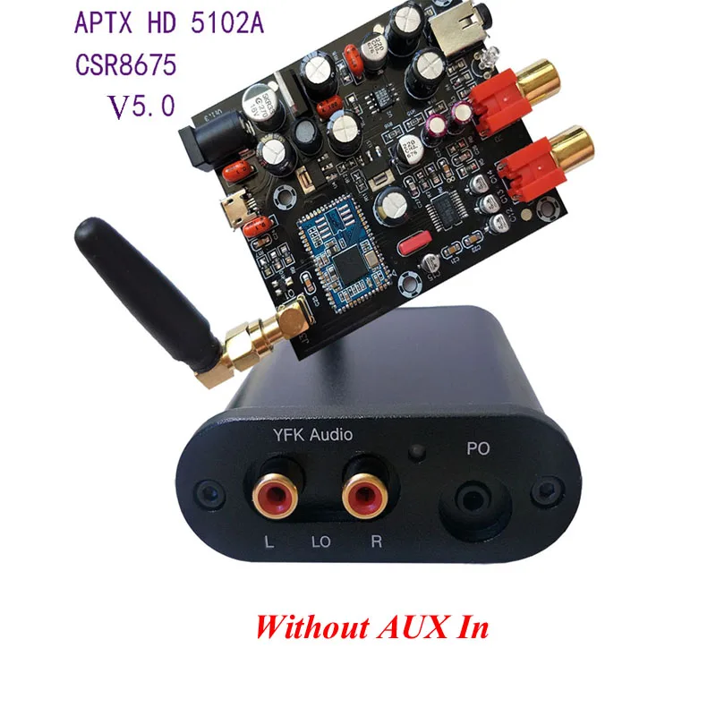 Lusya черный алюминиевый корпус для CSR8675 Bluetooth 5,0 приемник PCM5102A APTX HD I2S 24BIT декодер DAC без антенны