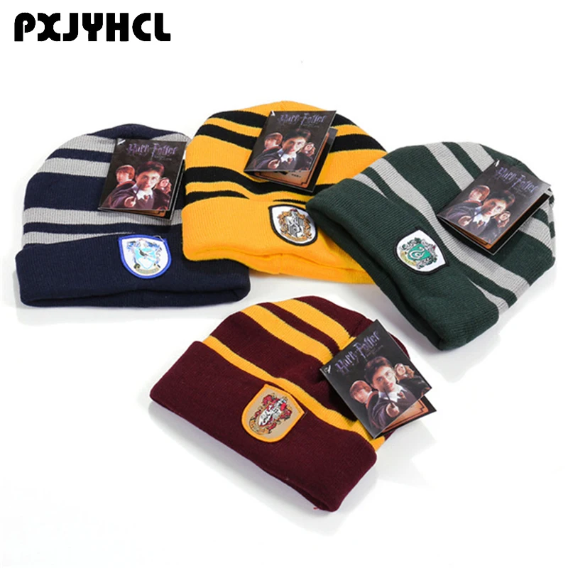 

Adult Kid Gryffindor Slytherin Hufflepuff Ravenclaw Cosplay Hat Boy Girl Anime Cosplay Winter Warm Women Beanies Bonnet Caps