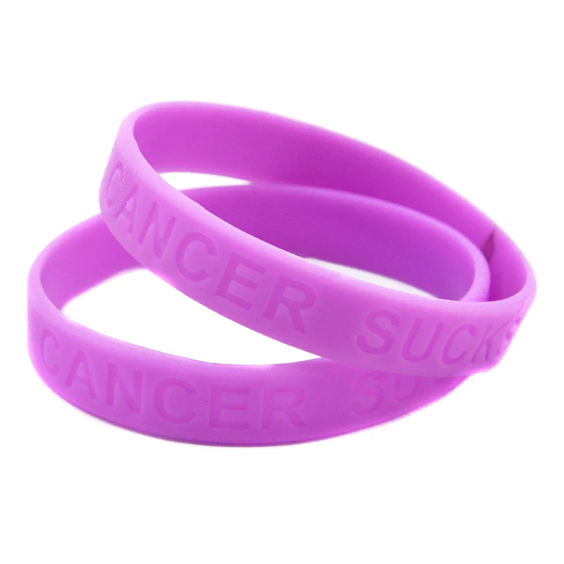 OBH 50 шт Debossed Cancer сосёт силиконовый резиновый браслет|silicone rubber wristbands|rubber wristbandcancer