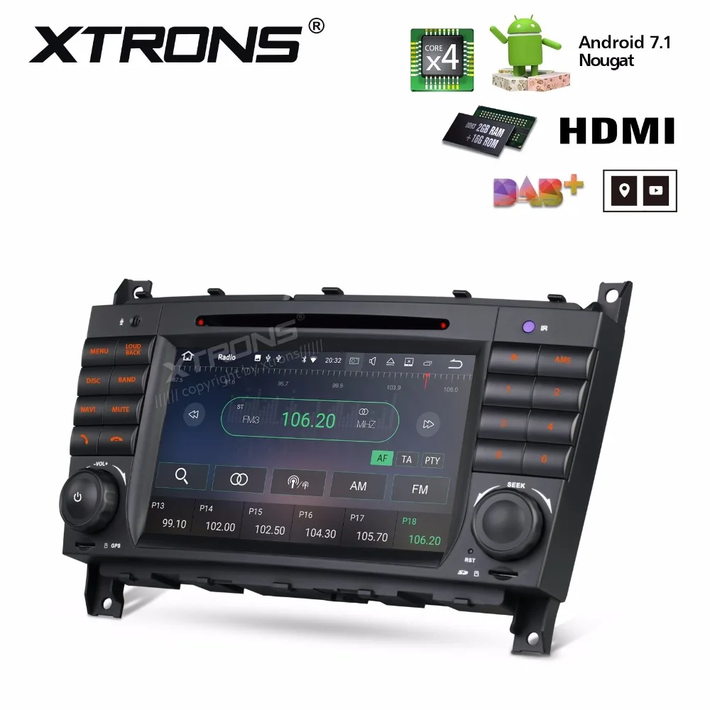 Discount XTRONS 2 Din 7" HD Android 7.1 Radio GPS HDMI Car DVD Player for Mercedes Benz W209 W203 C180 C200 C220 C230 C240 C250 C270 W463 2