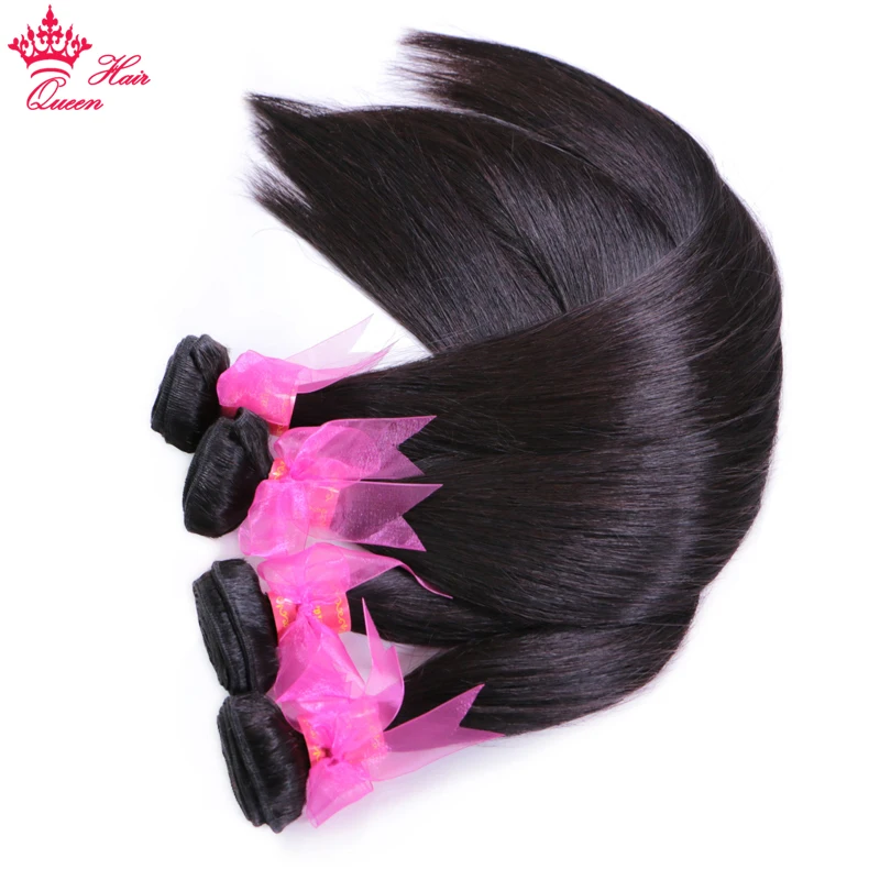  Queen Hair Official Store Brazilian Straight Hair Bundles 100% Human Hair Extensions Weave 3/4pc Vi