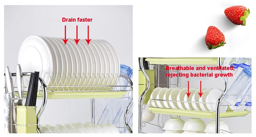 Новая бытовая сушилка для посуды, набор, три слоя, стеллаж для хранения, кухонная полка, тарелка, посуда, столовые приборы, подставка для чашки с лотком, сушилка для чаши