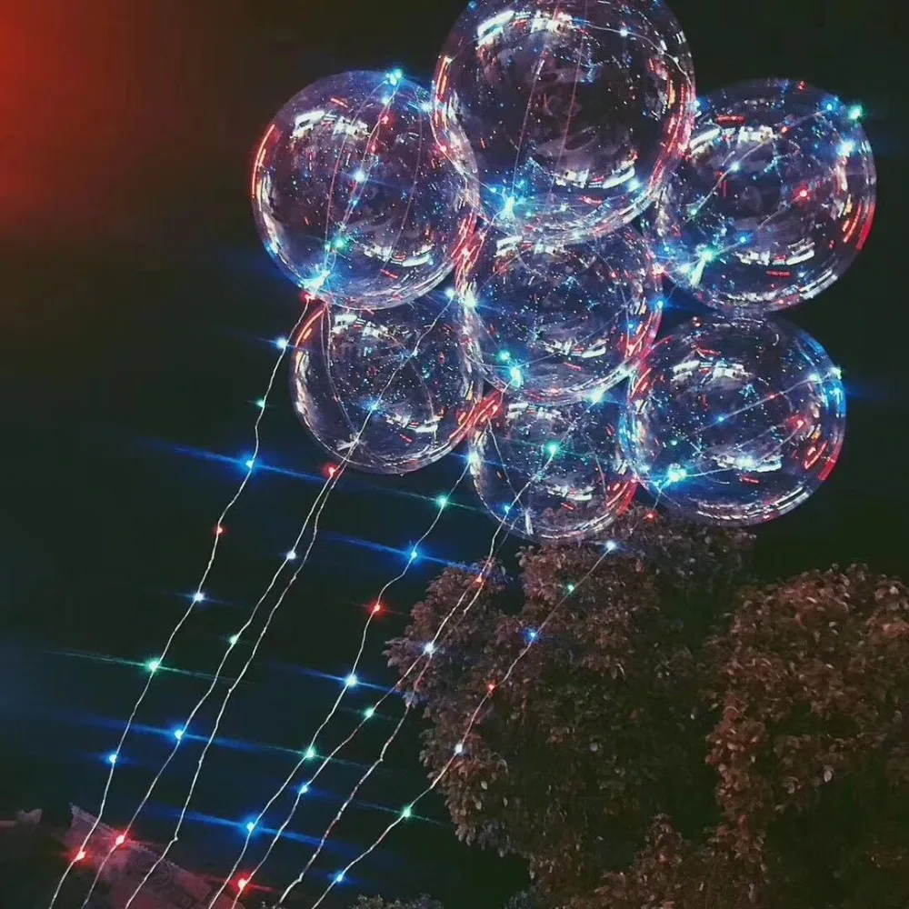 

18 inch Clear Bubble Balloon With Led Strip Copper Wire Luminous Led Balloons For wedding Decorations birthday party Supplies