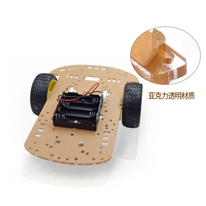 Transparent Motor Smart Robot Car Chassis Kit Speed Encoder Battery Box for robot diy