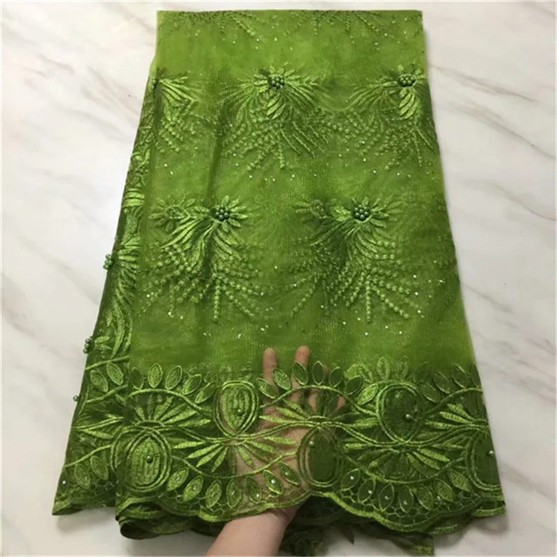 

2019 New Design French Nigerian Lace Fabrics High Quality Embroidery African Laces Fabric For Wedding French Tulle Lace Fabric