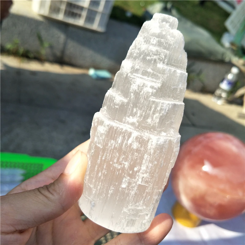 Piedras naturales y minerales Белоснежка селенит wicca лампа башня|Камни| |