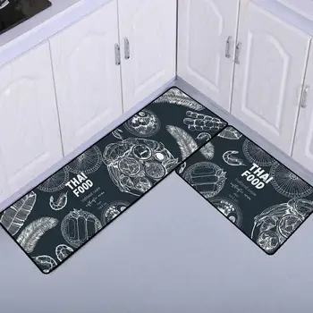 

None Rectangle Anti-slip Printing Floor Mat for Kitchen Bathroom Decor 40*60cm/40*120cm