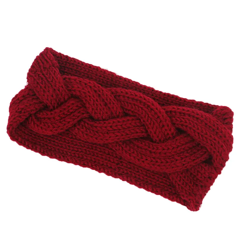 Women Winter Solid Big Bow Fish Knit Wool Headband Girl Warm Woolen Crochet Turban Handmade Bow Knot Wide Head Wrap R30 (4)