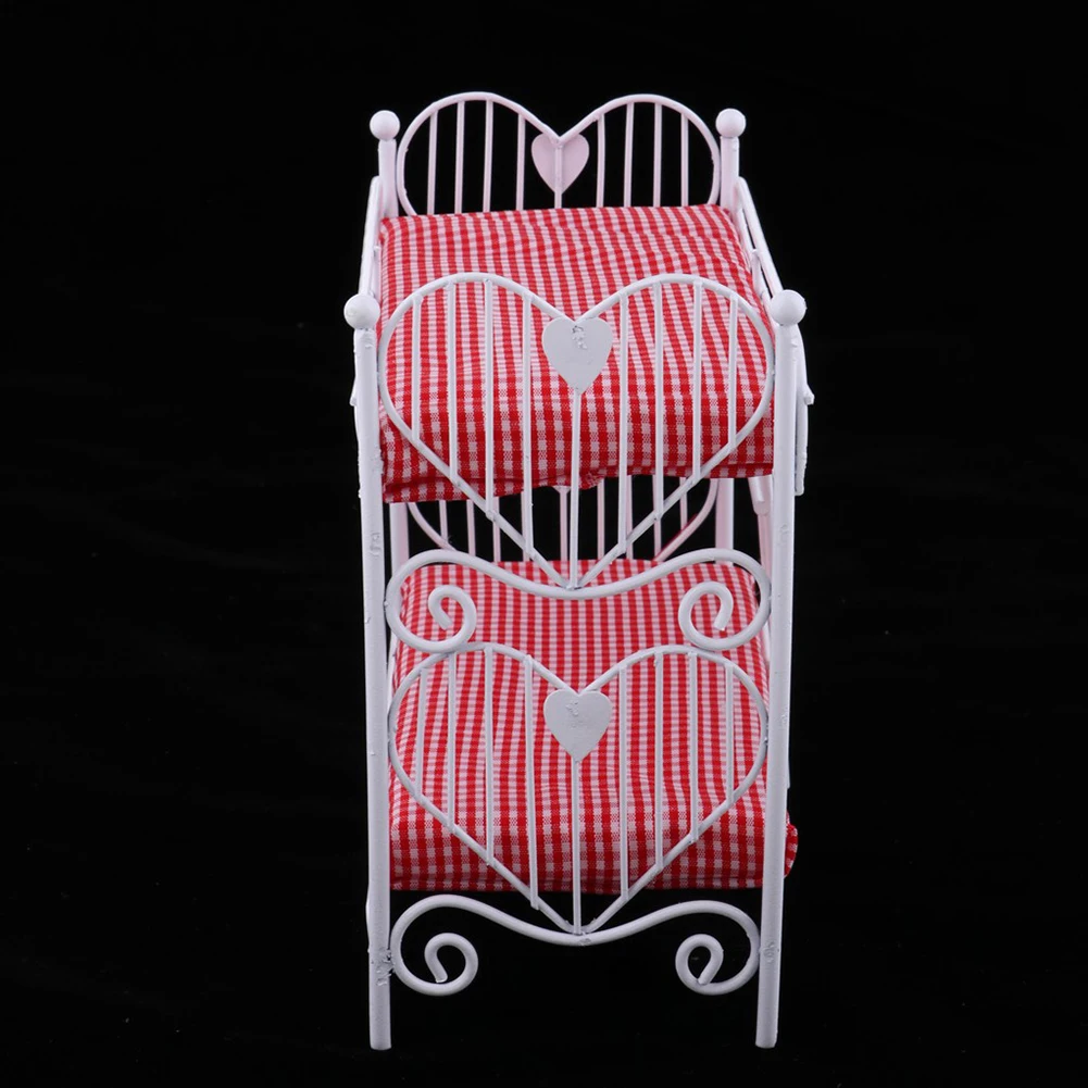 Miniature 1/12 Scale Mini Bunk Bed Double Decker Model Dollhouse Accessories Toy Miniature 1/12 Scale Mini Bunk Bed Double Decker Model Dollhouse Accessories Toy