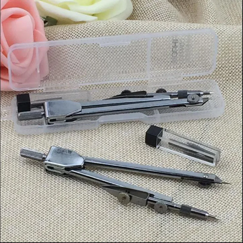 New Arrival Metal Standard Wheel Drawing Compass Leads 2Sets Math