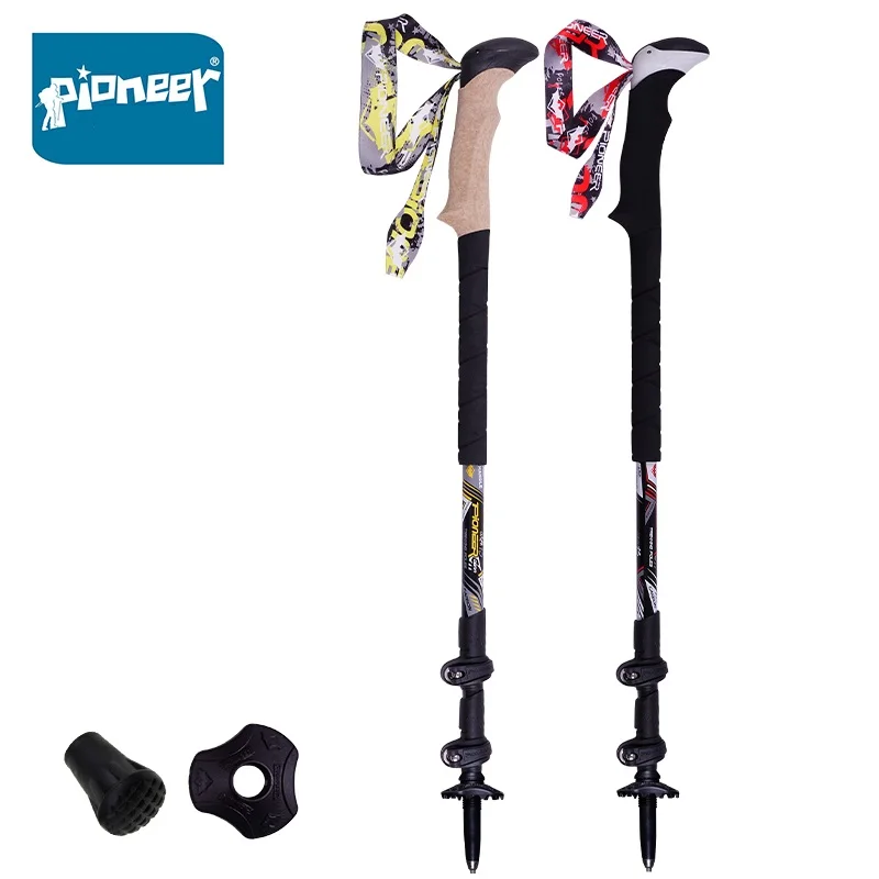 

Pioneer 2 Pcs Carbon Fiber Trail Running Trekking Poles Telescopic Ultralight Quick Lock Ski Nordic Walking Sticks 1 Pair