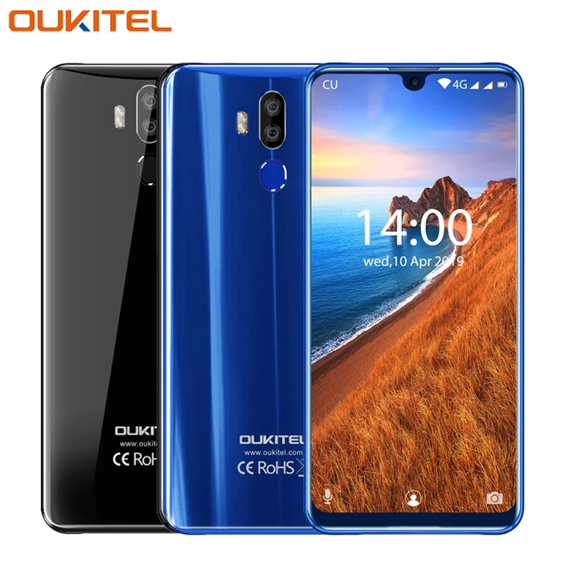 Мобильный телефон Oukitel K9, 7,12 дюймов, дисплей в виде капли воды, 4 Гб+ 64 ГБ, Восьмиядерный процессор MTK 6757, Android 9,0, аккумулятор, 6000 мАч, смартфон с функцией распознавания лица