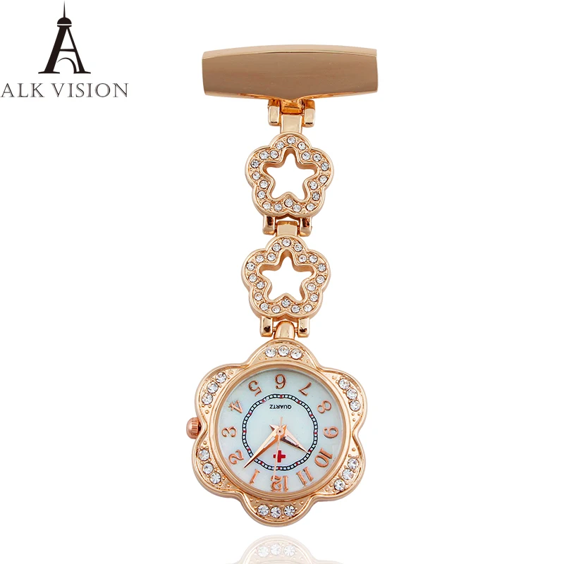 

ALK VISION Nurse Watch Clip-on Fob Brooch Hanging Watches Japan Quartz Movement Men Women Steel Pocket Watch Hospital Gift
