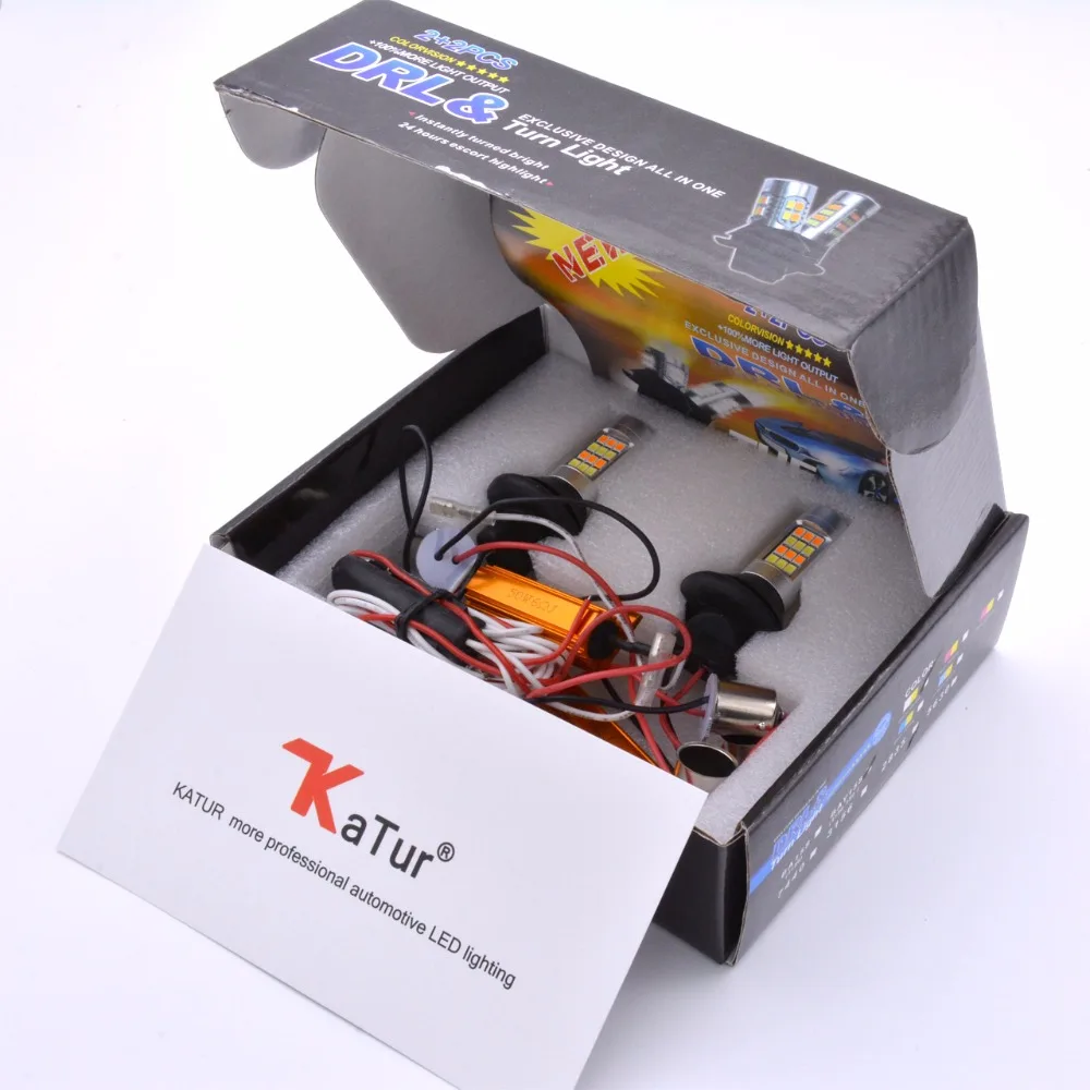 

Katur Canbus Error Free T20 7440 7440NA 7441 992 White/Amber Switchback LED Turn Signal Light 800Lumens 12V LED with Resistors