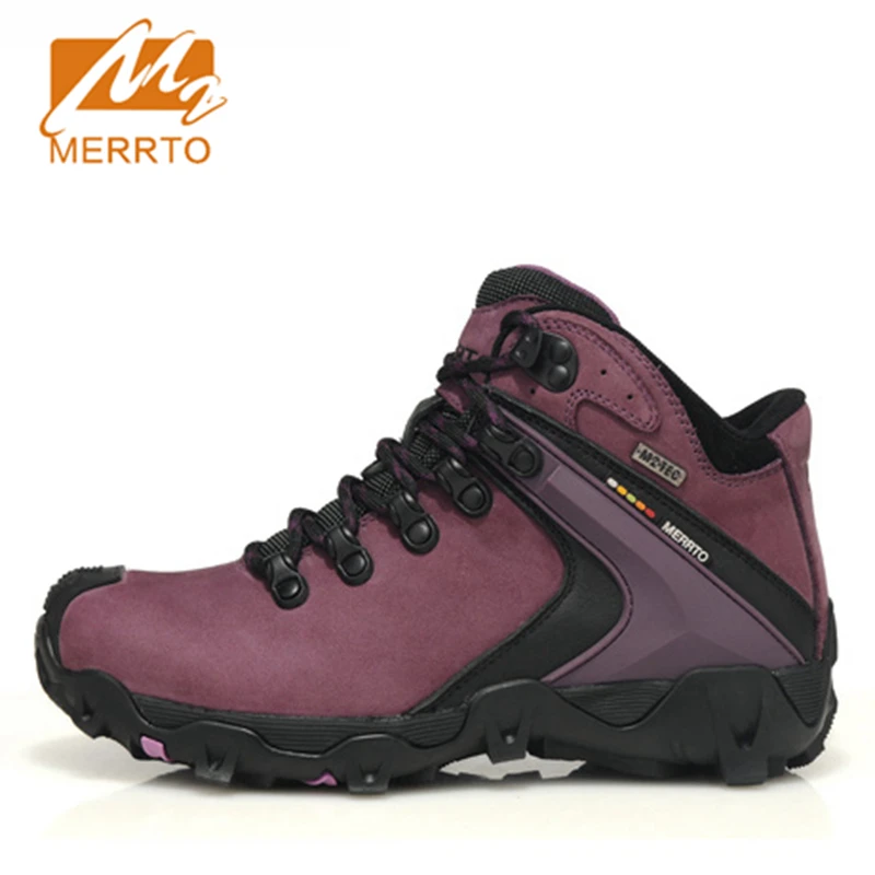 

2018 Merrto Womens Hiking Boots Waterproof Outdoor Climbing Shoes Sports Shoes Full-grain leather For Female Free Shipping 18297