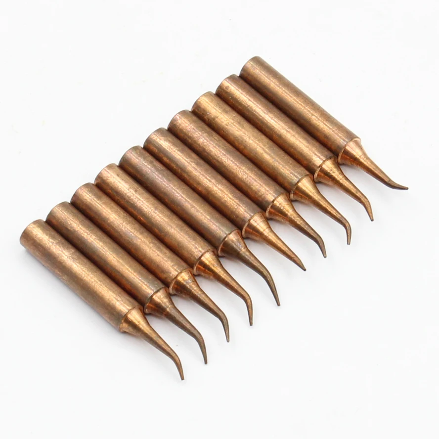 

10PCS/LOT 900M-T-IS Diamagnetic copper soldering iron tip Lead-free Solder tip 933.376.907.913.951,898D,852D+ Soldering Station