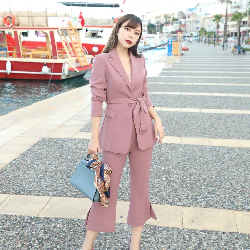 

LYNETTE'S CHINOISERIE Spring Autumn Original Design Women Slim Fashion Blazers and Pant