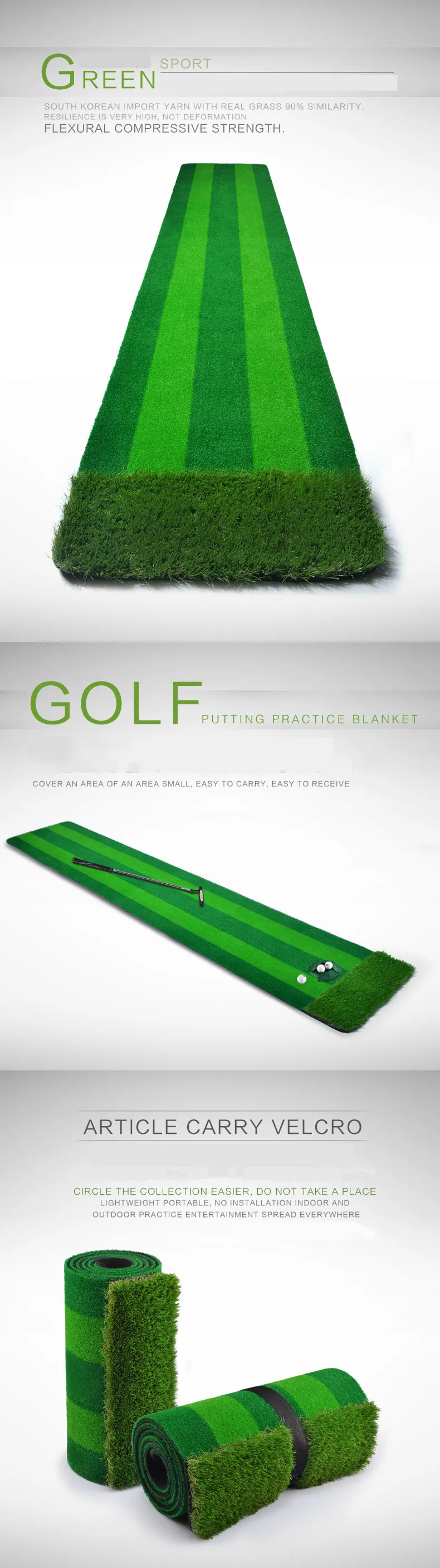 PGM новый гольф Крытый 0,58*3 м положить зеленый клюшка практика трек зеленый коврик