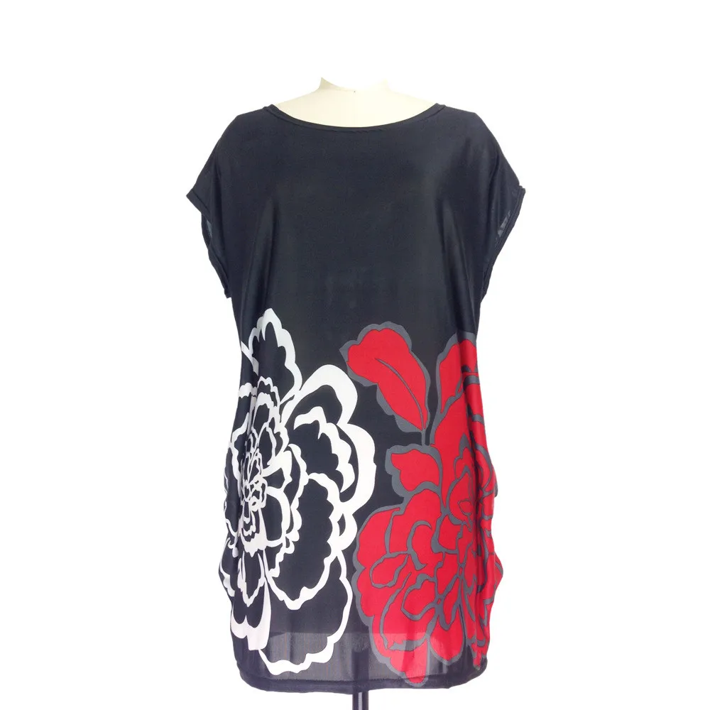 

new 2019 spring summer women tops Plus Size Women short sleeve Loose Casual tunic big large tops tees t shirt 4xl 5xl red black