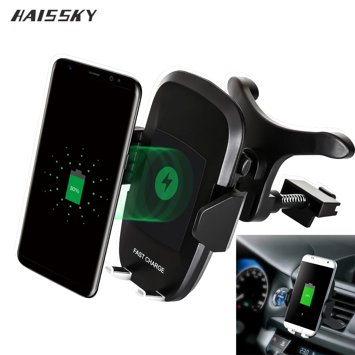 Автомобильное беспроводное зарядное устройство для iPhone 11 Pro Max XS X XR крепление на