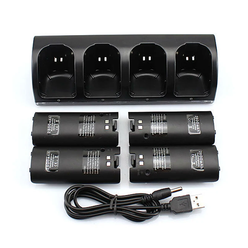 4x2800 mAh аккумуляторная батарея + Quad 4 зарядное устройство док станция Набор