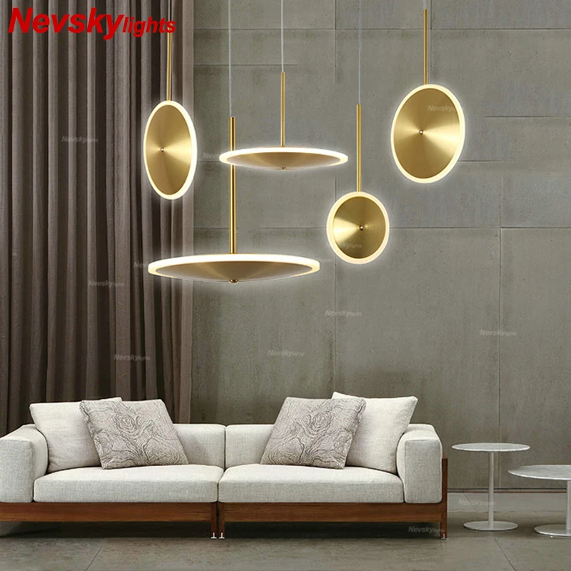 

Pendant light UFO disk living room led pendant lamp bedroom hanging ceiling lamps kitchen modern gold lighting home led Fixtures