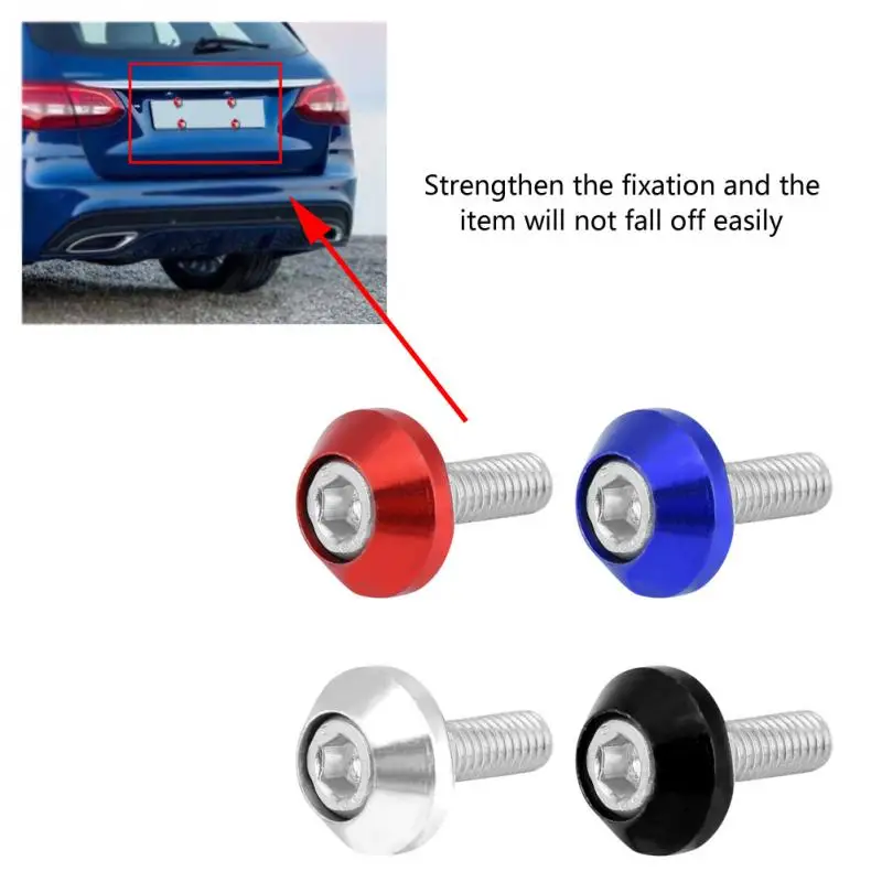 20pcs 6mm Car Universal Multicolor Aluminum License Plate Bolts Screws