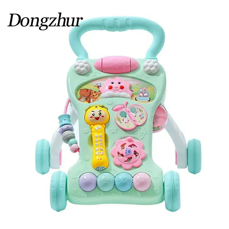 

Dongzhur Baby Walker Multi-Functional Toddler Trolley Sit-to-Stand ABS Musical Walker Adjustable Speed Neck Pillow Baby Supplies