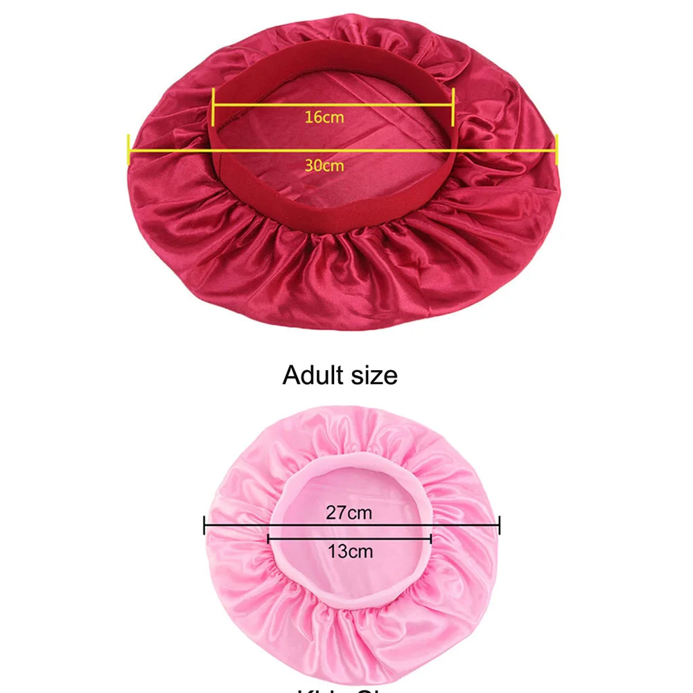 Детская и мама эластичная лента шелковистая шапочка с капюшоном Детская Ночная шапочка для сна 2 шт./комплект