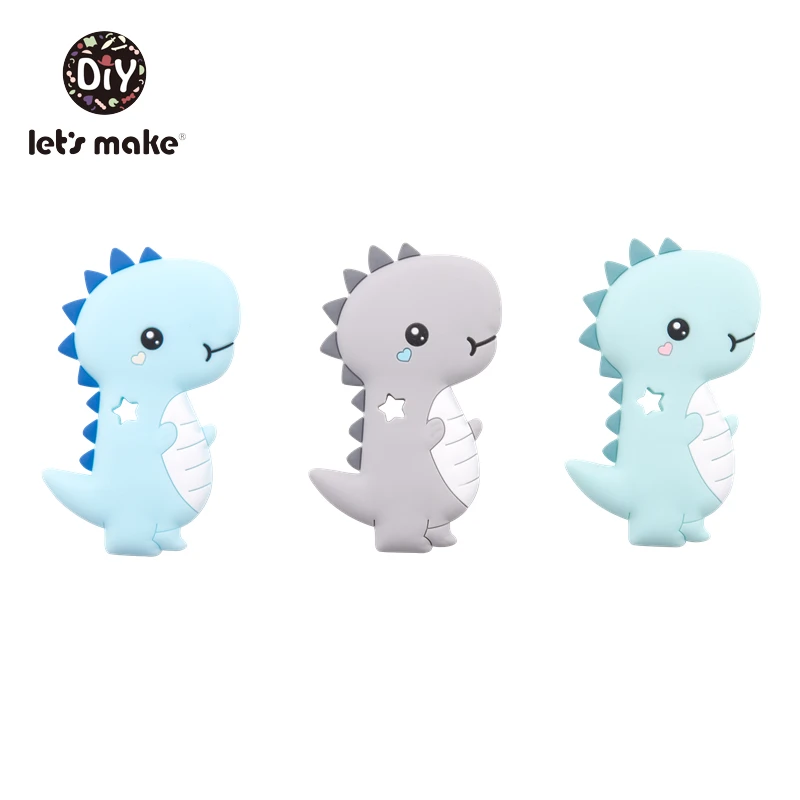 

Silicone Teether Cartoon Animals Dinosaur Teething Baby Toys BPA Free Tiny Rod Training Baby Teeth 1pc Baby Teethers Let's Make