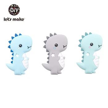 

Silicone Teether Cartoon Animals Dinosaur Teething Baby Toys BPA Free Tiny Rod Training Baby Teeth 1pc Baby Teethers Let's Make