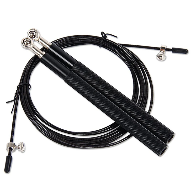 

Black Aluminum Jump Rope Crossfit Corda 3m Adjustable Sports Gym Wire Single Skipping Speed Rope Professional Fitness Training