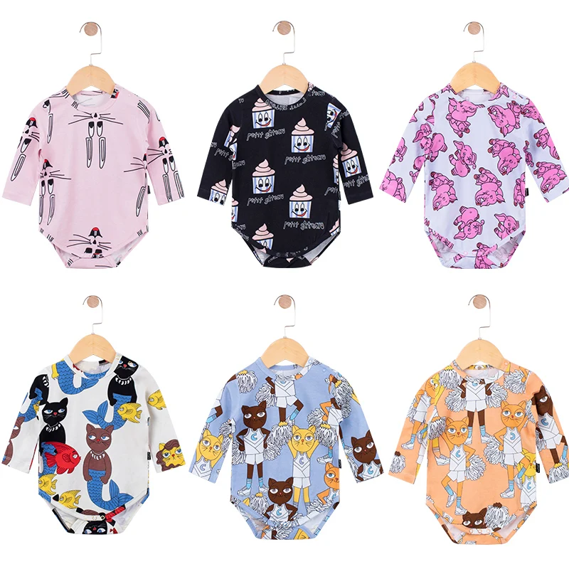 Baratos TinyPeople 2019 nuevo Mono de dibujos animados de catan para recién nacidos ropa para bebés niñas primavera otoño ropa de algodón niños mono infantil
