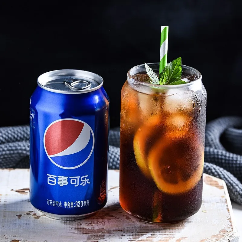 

Creative Cola Can Glass Cup Straw Cup Nordic Heat Milk Juice Cup Beer Glass