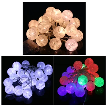

2.3m 20 head Battery Operated Christmas String Lights Cotton Ball Light For Wedding Party Decoration Fairy Light