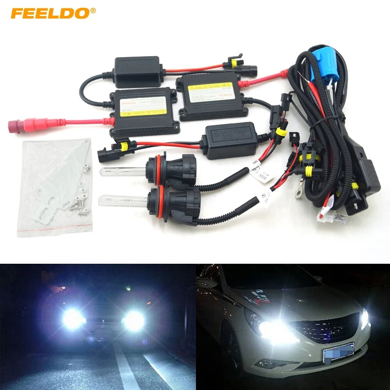 

FEELDO 4Sets Car Headlight 9004 9007 Xenon Bulb Hi/Lo Beam Bi-Xenon Bulb Light 35W DC 12V Slim Ballast HID Kit #FD-4477