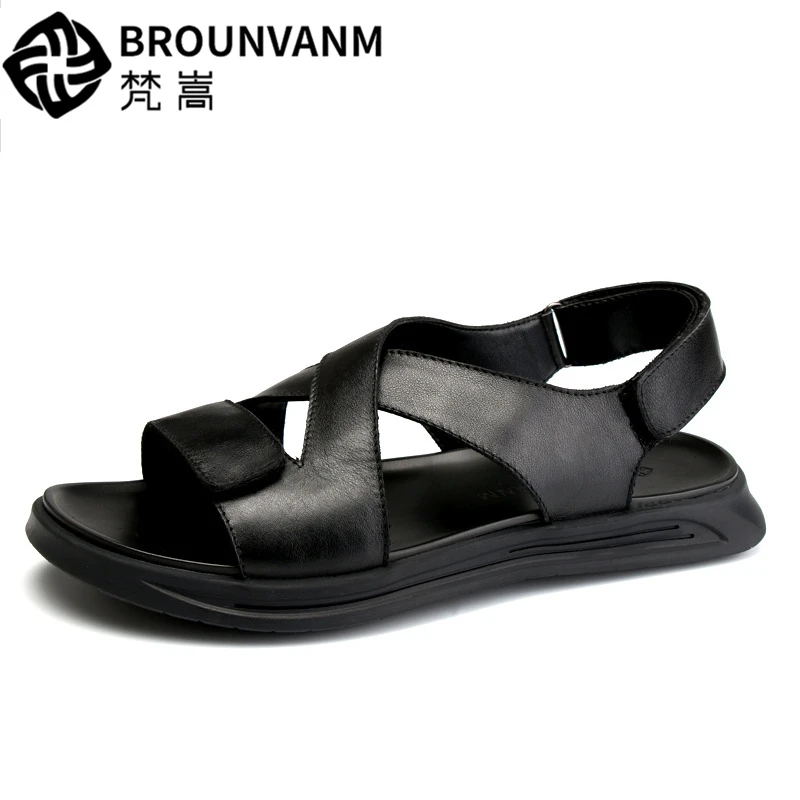 Fashion Boys Hook Loop Real Leather Hook Loop Sandals Lesiure Men Cross-Tied Summer Ankle Strap Casual Slides Shoes Fashion Boys Hook Loop Real Leather Hook Loop Sandals Lesiure Men Cross-Tied Summer Ankle Strap Casual Slides Shoes