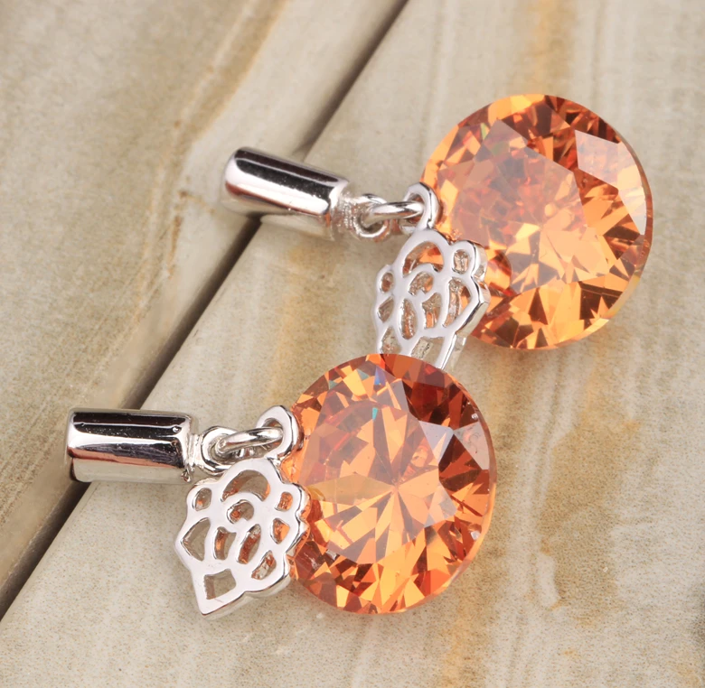 

Resplendent Champagne Orange Morganite 925 Sterling Silver Party Drop Dangle Earring S5518