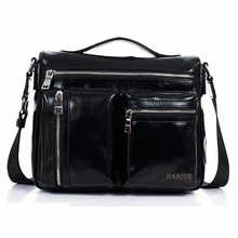 European and American Minimalist Style Men’s Genuine Leather Messenger Shoulder Bag Satchel Cross Body Shoulder Bag LI-1315