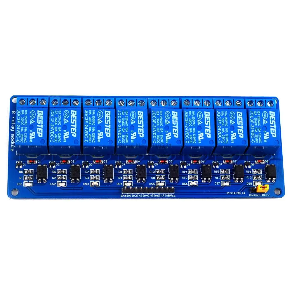 

5PCS 24V 8 Channel Relay Module Low Level Trigger with Optocoupler Relay Output 8 way Relay Module for Arduino