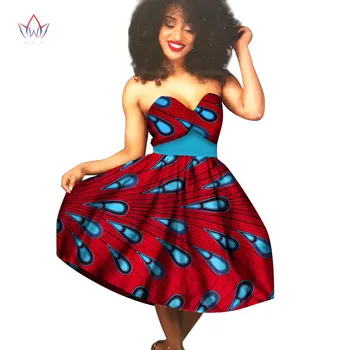 

African Women Dresses 2017 Summer Dress Sexy Dresses Strapless Dashiki African Print Wax Out off Shoulder Vintage Dress WY1578