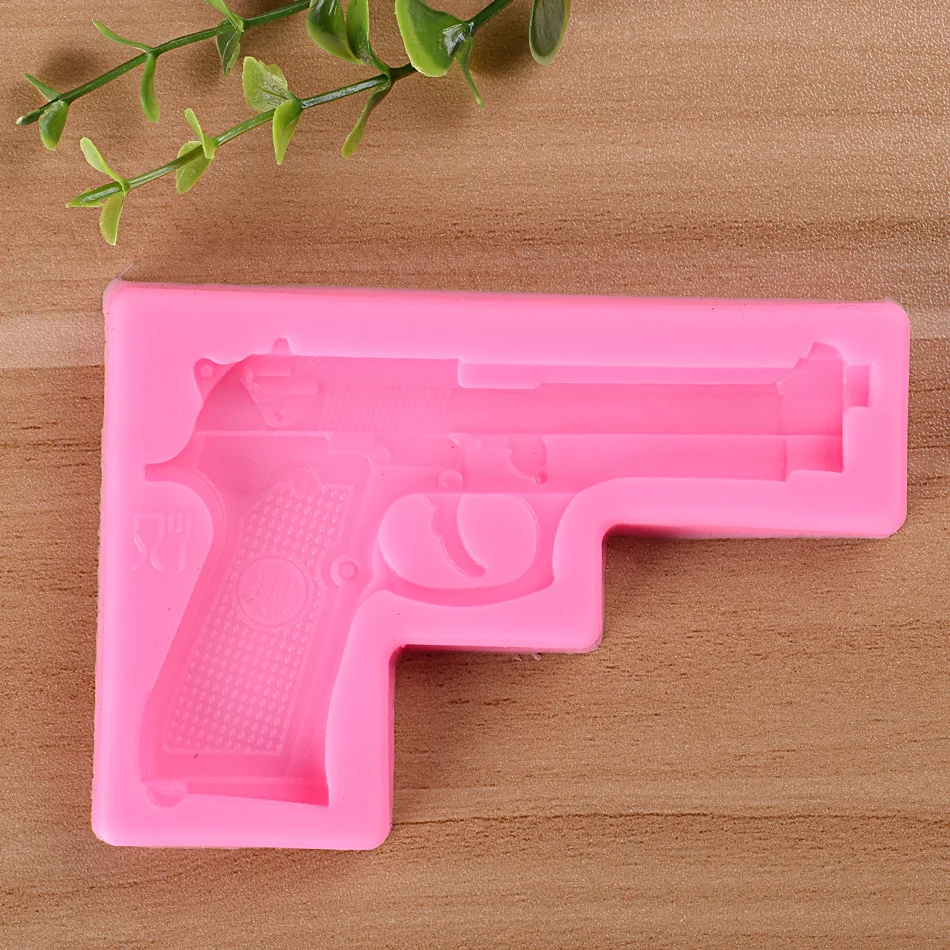 1pcs UV Resin Jewelry Liquid Silicone Mold Mini Pistol Resin Charm Molds For DIY Jelly Baking Tool Making Jewelry Accessory bear silicone molds bear chocolate mold soap 3d cake mold slicone mold for resin jelly candy chocolate decor baking tool mold